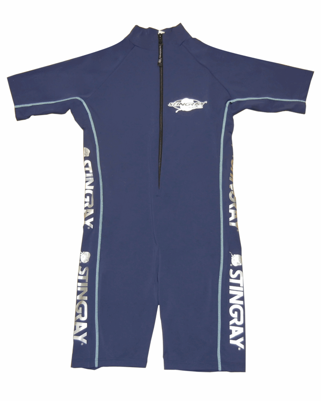 Navy blue Stingray UV protection (UPF 50+) swimsuit on a white background
