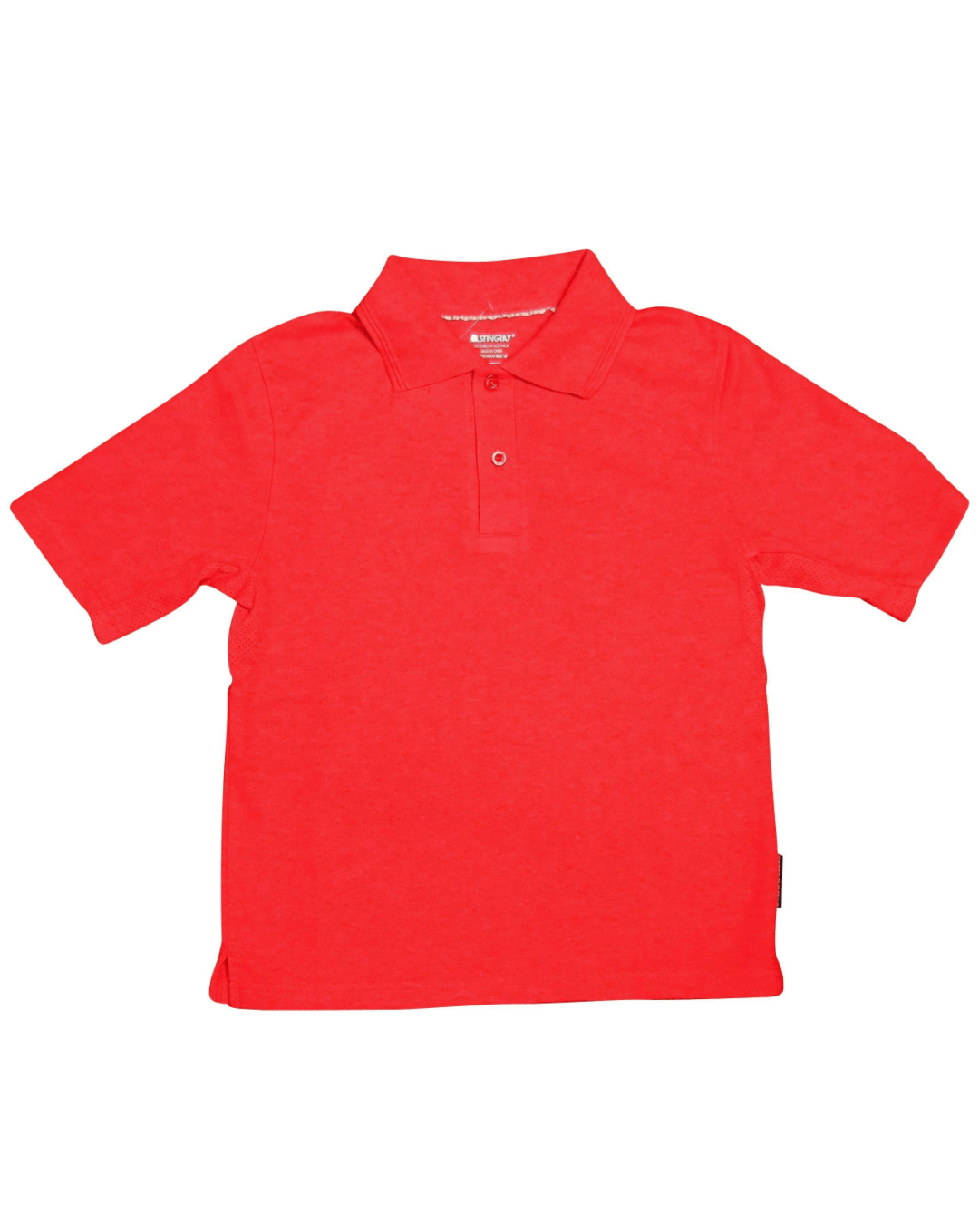 Red upf 50+ polo shirt on a white background