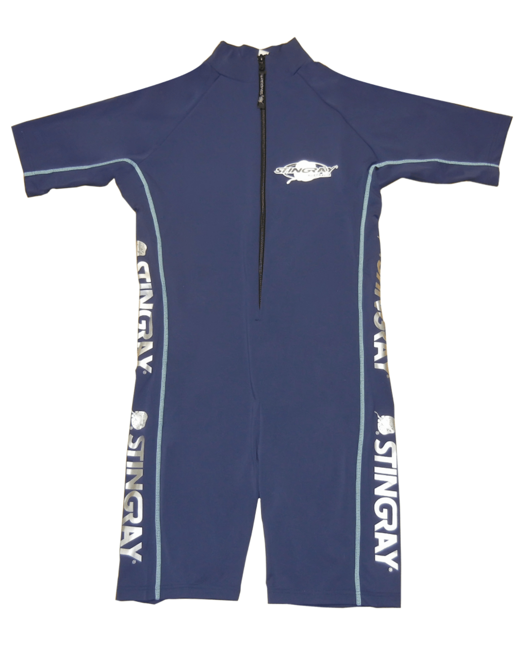 Navy blue Stingray UV protection (UPF 50+) swimsuit on a white background