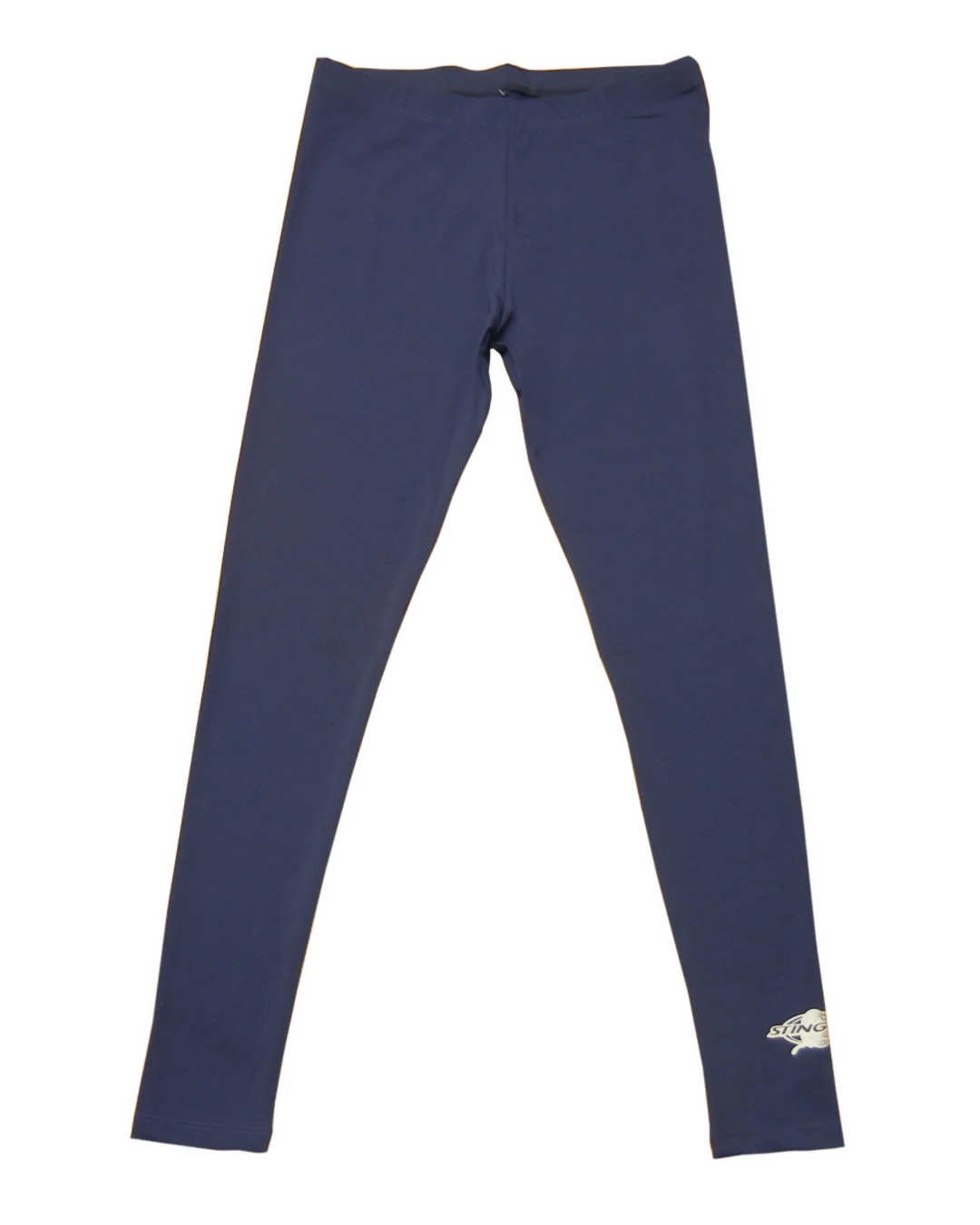 Best navy Stingray adult unisex swim leggings with UPF 50+ sun protection, made from chlorine-resistant fabric, featuring an elastic waist for comfort.