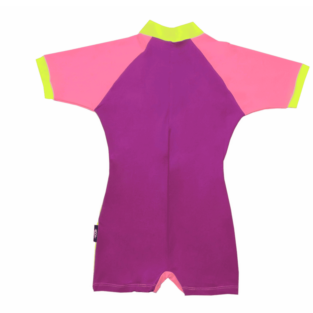 kids upf sun protection suit laying flat