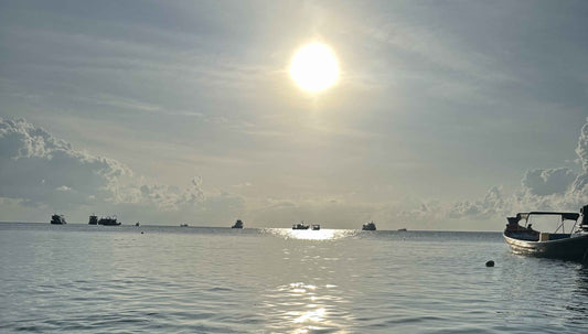 UV rays beaming down on to the sea and being reflected off