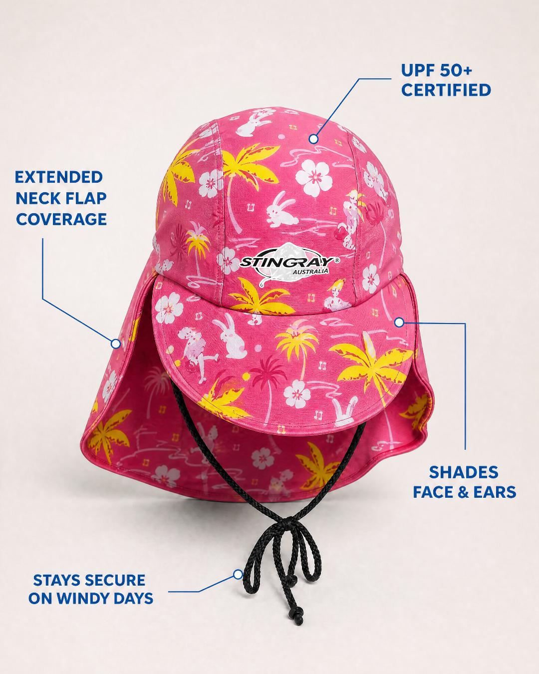 Annotated Features Baby and Toddler UV Legionnaire Cap UPF 50+ in Studio Floral