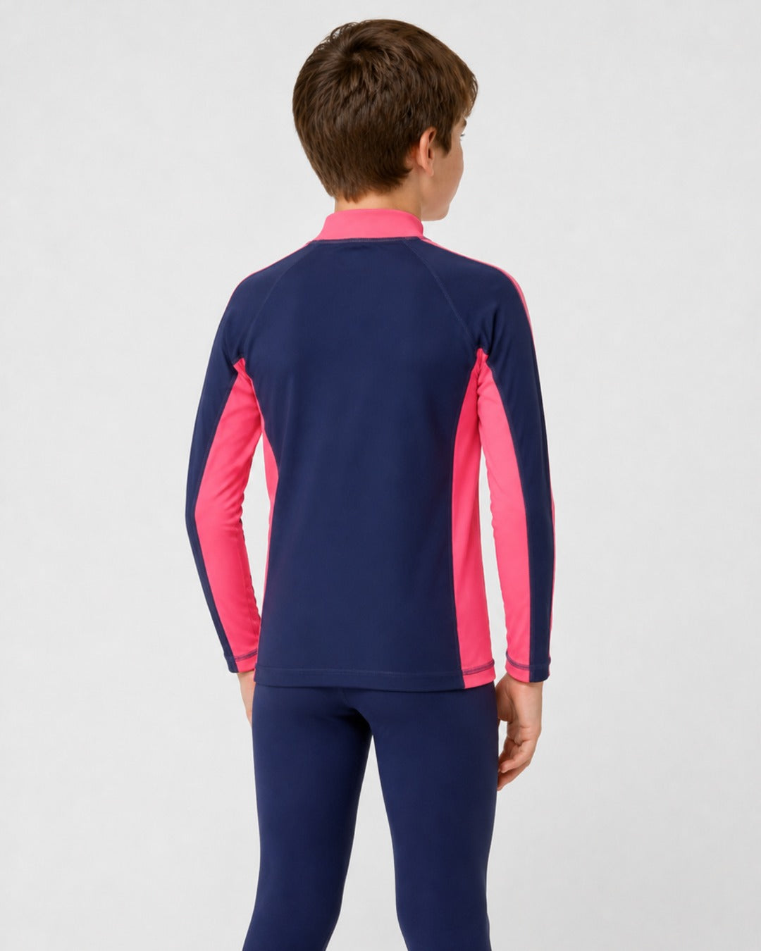 Back of 14 Year Old Boy - Navy Pink White