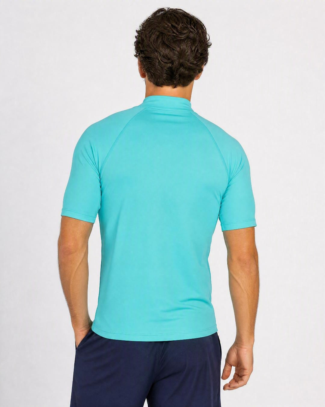 Back of Aqua Mens UV Rash Shirt