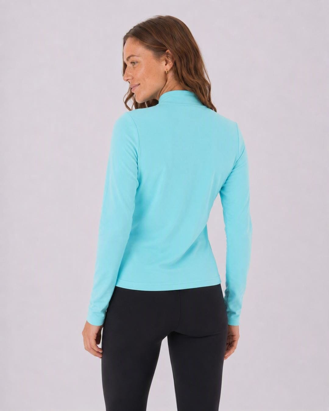 Back of Long Sleeve UV Jacket UPF 50+ - Womens - Aqua