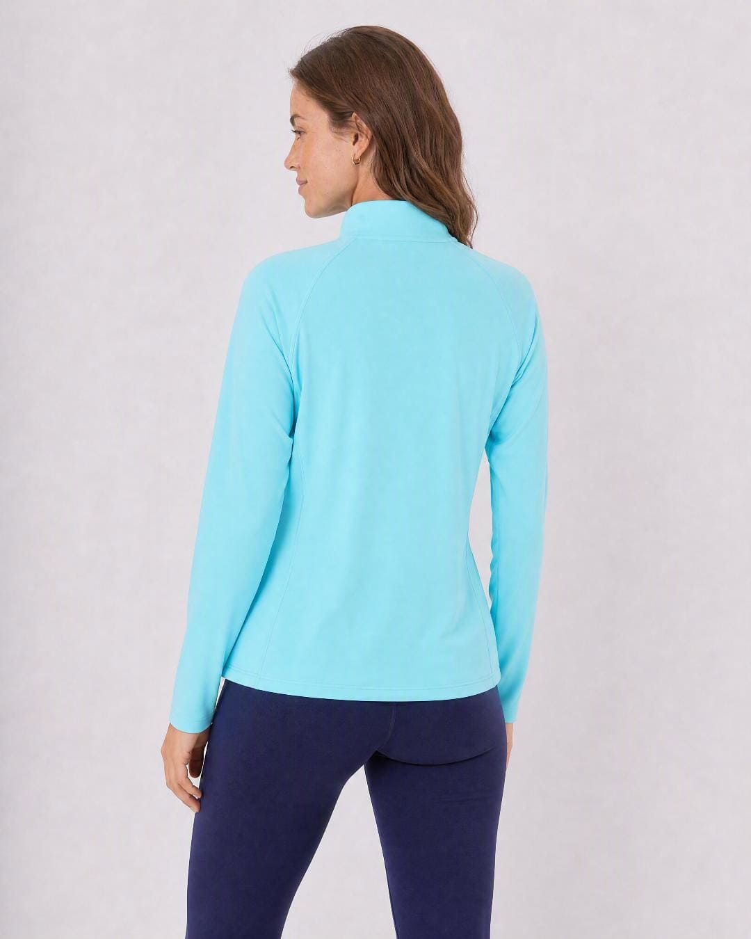 Back of Long Sleeve UV Jacket Womens - Aqua