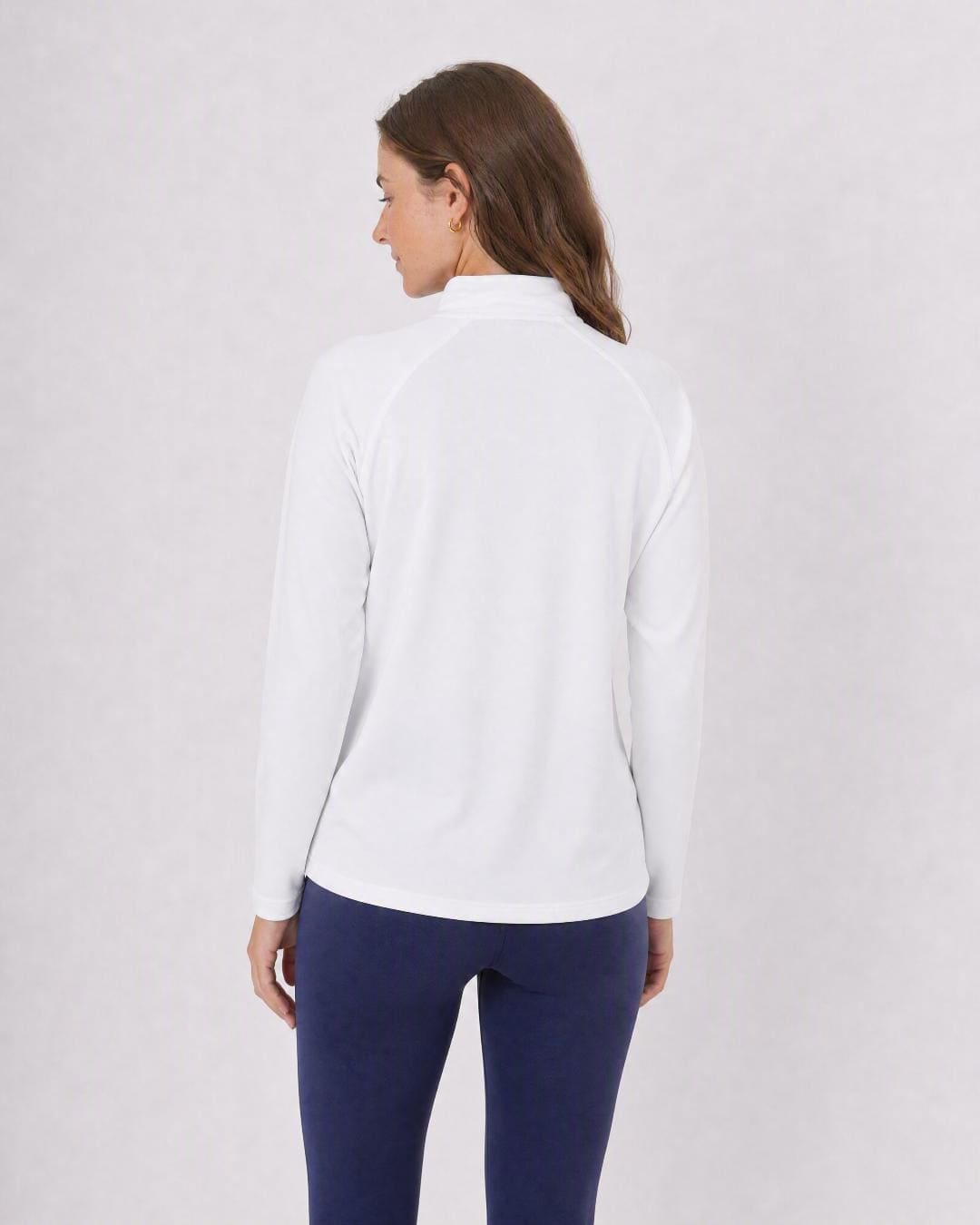 Back of Long Sleeve UV Jacket Womens - White