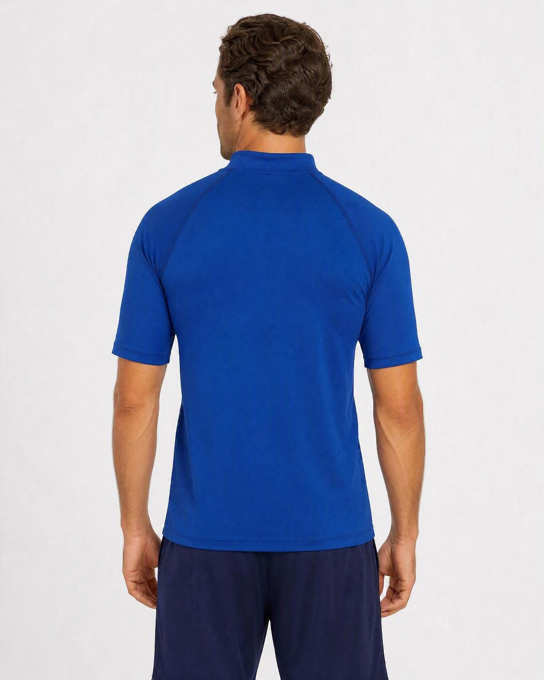 Back of Mens Ocean Blue UV Rash Shirt