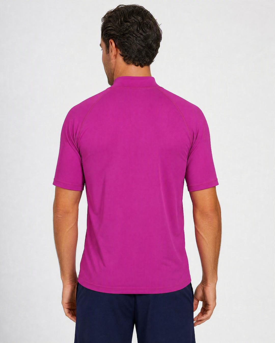 Back of Mens Purple UV Rash Shirt