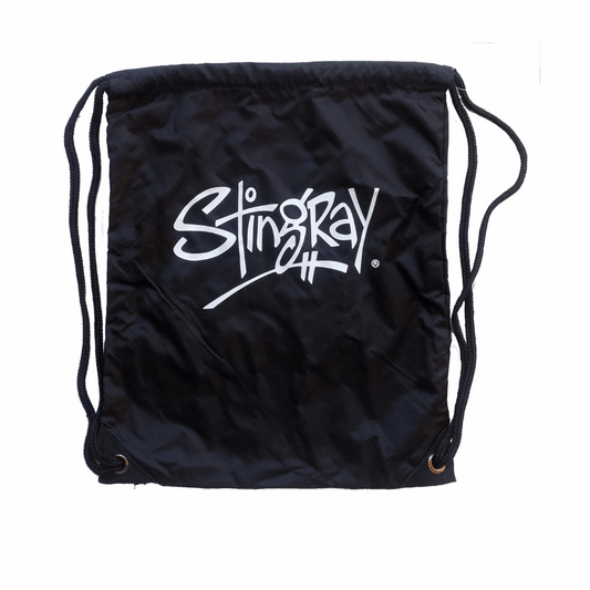 Stingray Nylon Drawstring Bag, lightweight and durable, with a spacious design and secure closure for beach days, swimming, or everyday use.