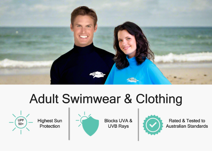 Shop the full range of Stingray UV sun protective clothing providing the best protection for adults. Featuring swim shirts, one-piece swimsuits and other sun protective swimwear and clothing.