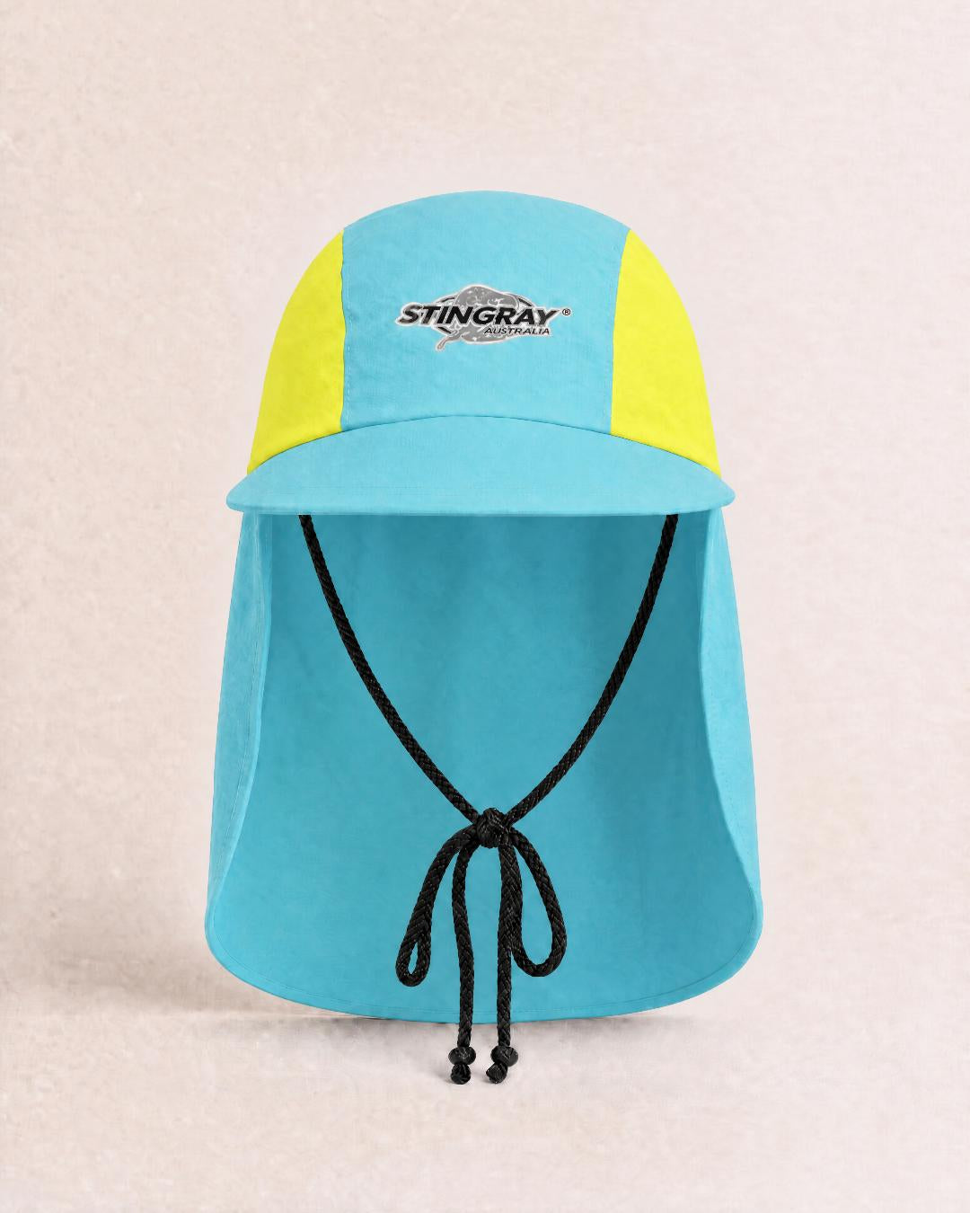 Kids UV Legionnaire Cap UPF 50+ in Studio Aqua Yellow