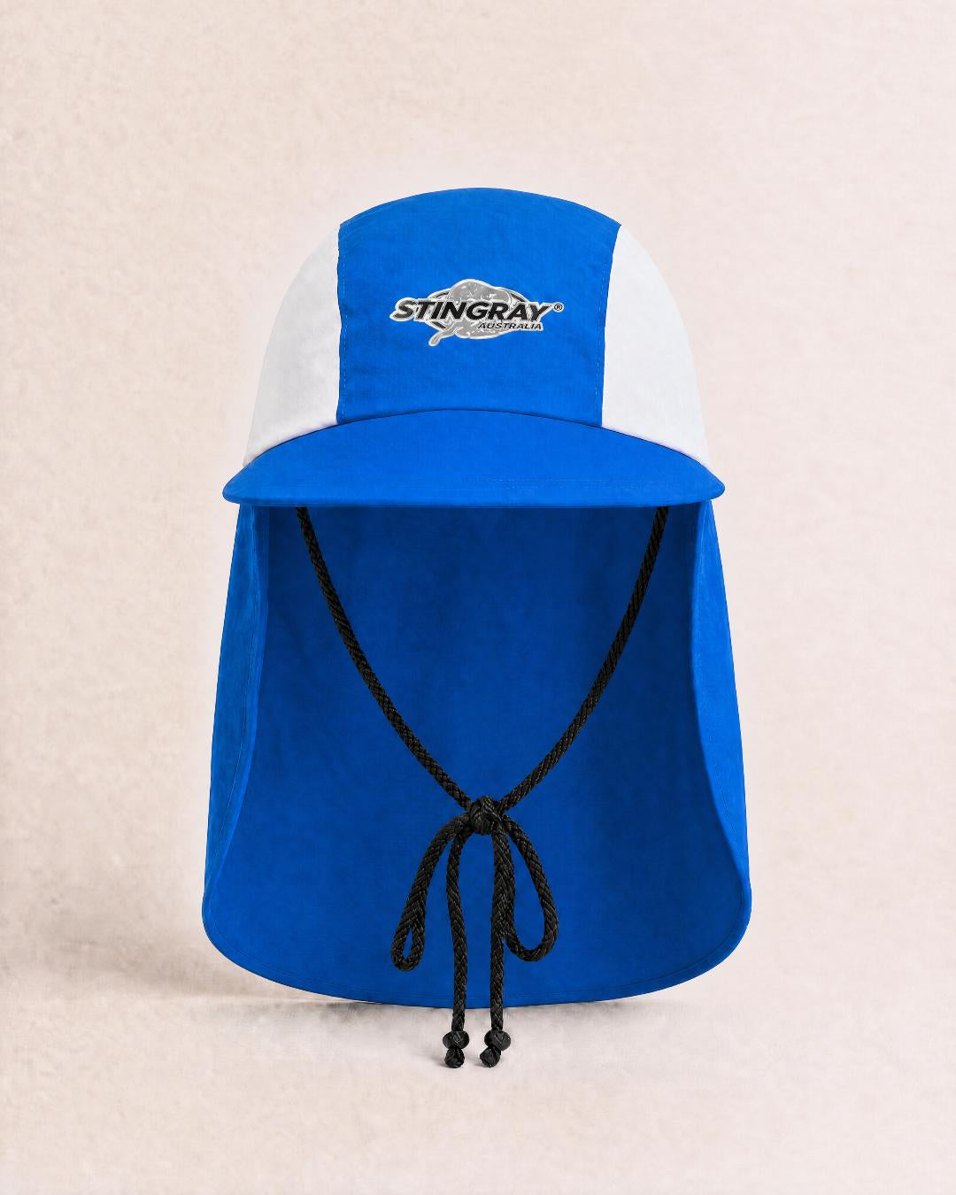 Kids UV Legionnaire Cap UPF 50+ in Studio Blue White