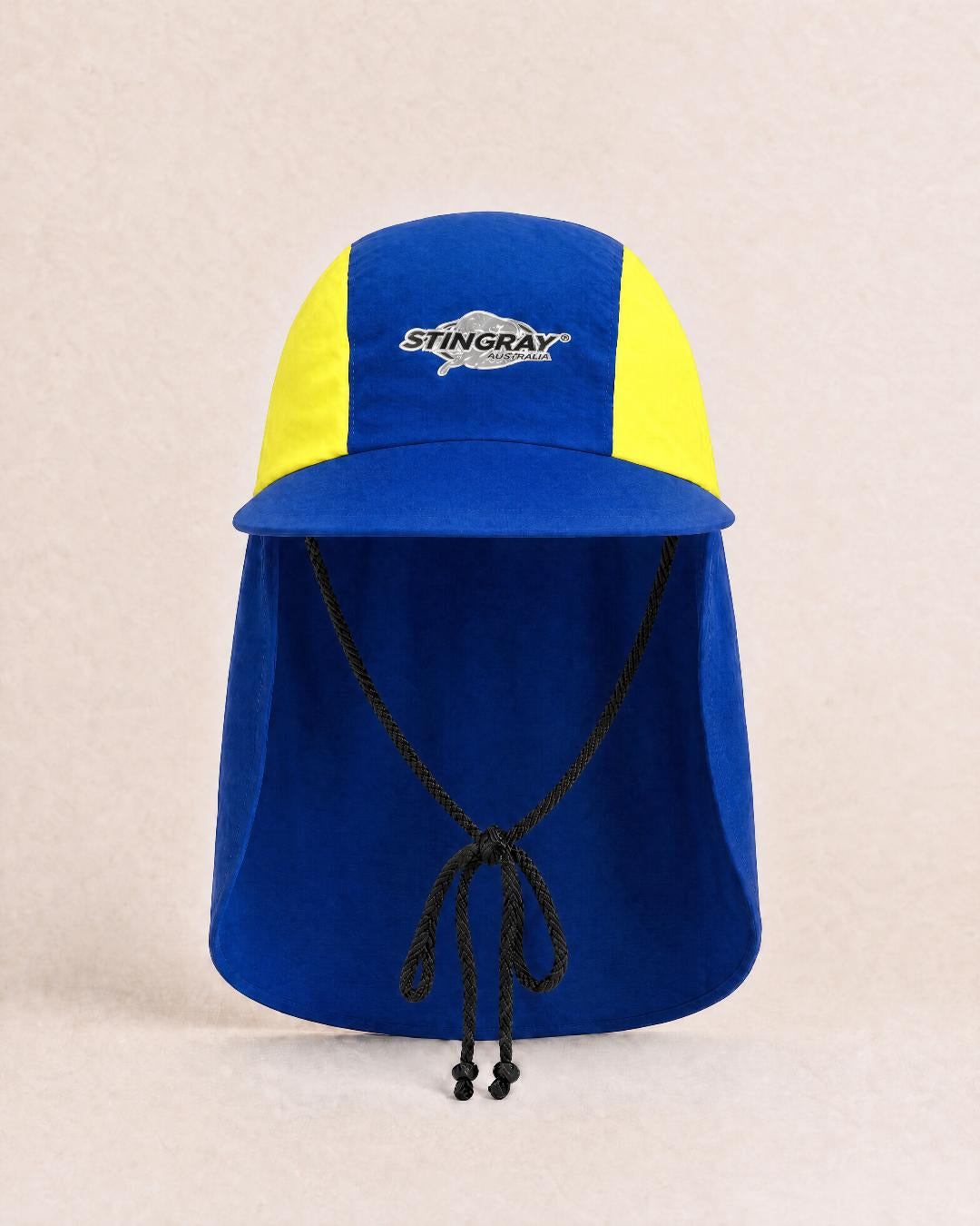 Kids UV Legionnaire Cap UPF 50+ in Studio Blue Yellow