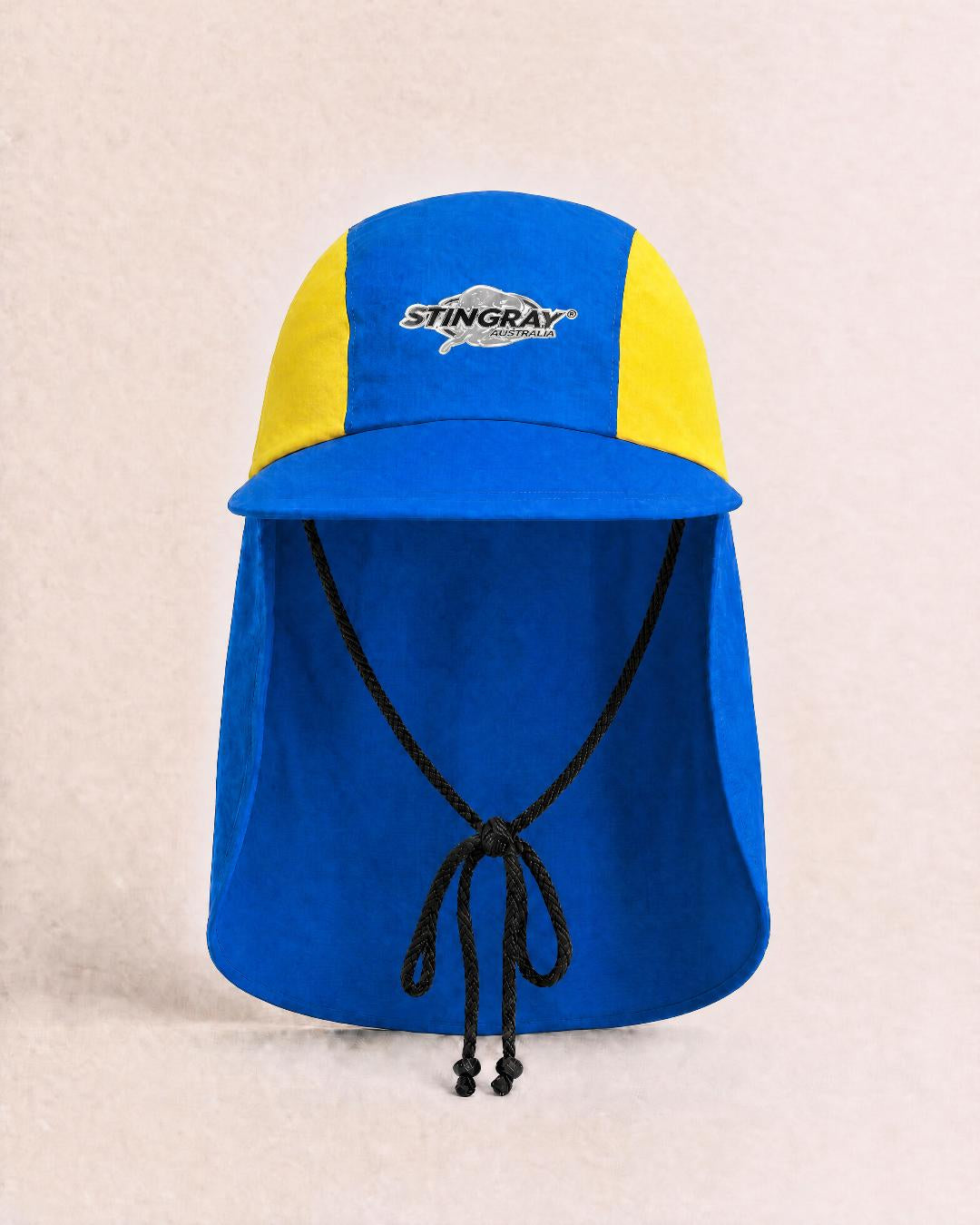 Kids UV Legionnaire Cap UPF 50+ in Studio Lighter Blue Yellow
