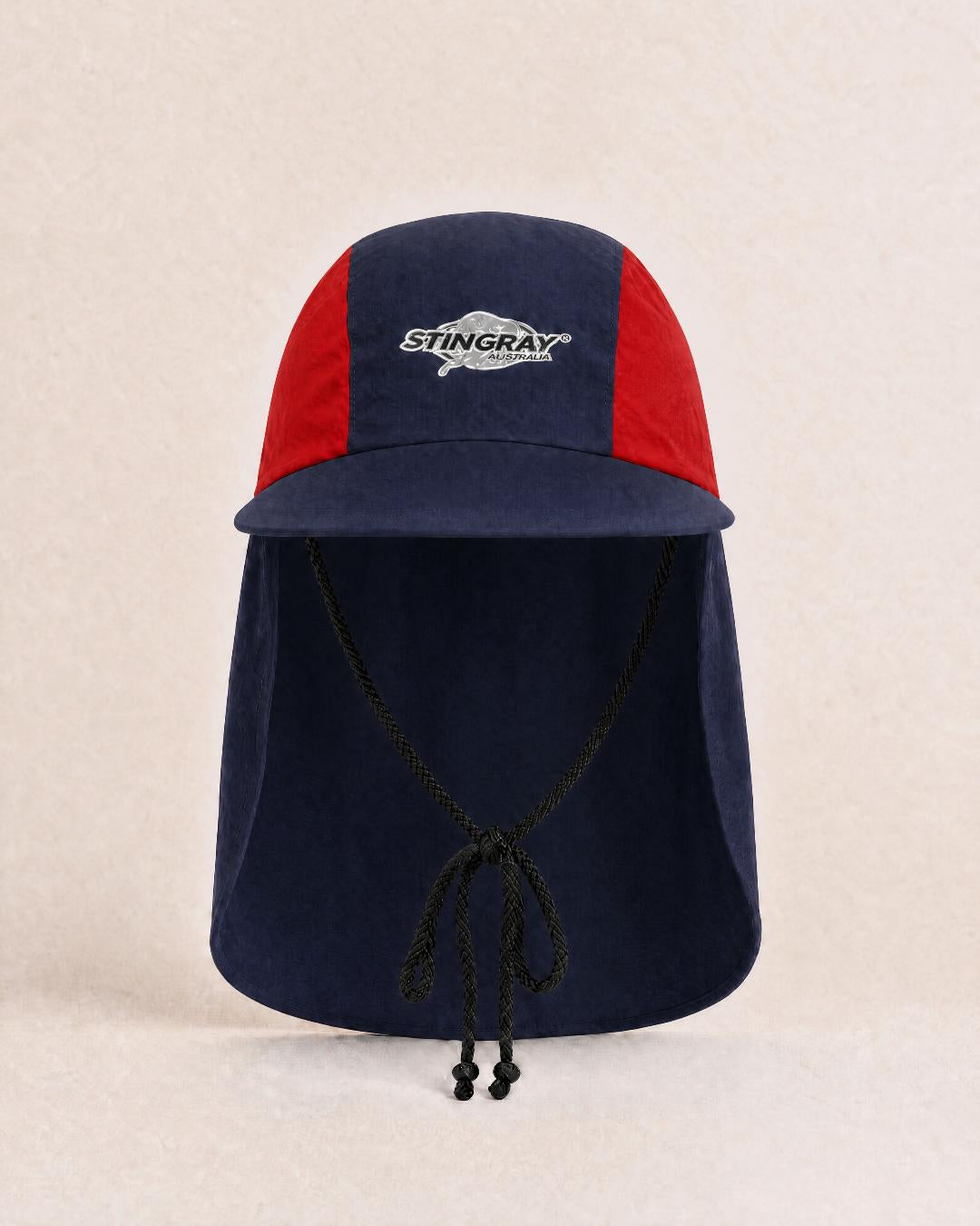 Kids UV Legionnaire Cap UPF 50+ in Studio Navy Red