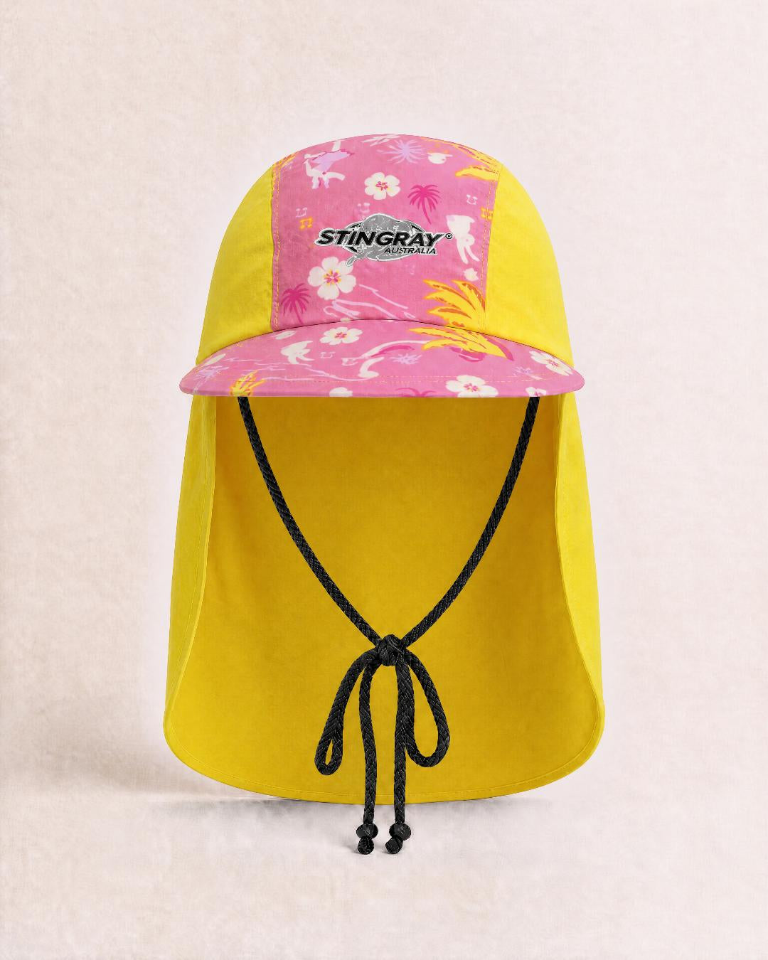 Kids UV Legionnaire Cap UPF 50+ in Studio Yellow Floral