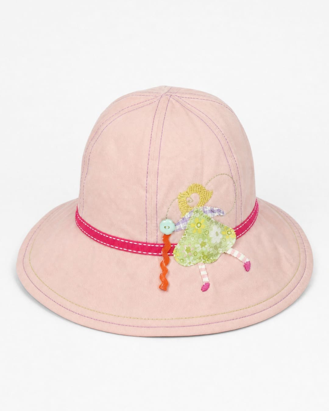 Kids Wallaroo Sophia Sun Hat in pink UPF 50+ in a studio