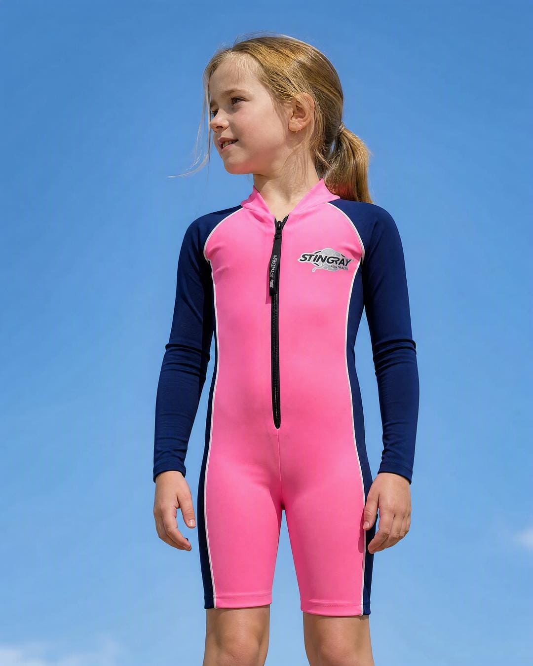 Lifestyle of 4 year old girl Pink Navy