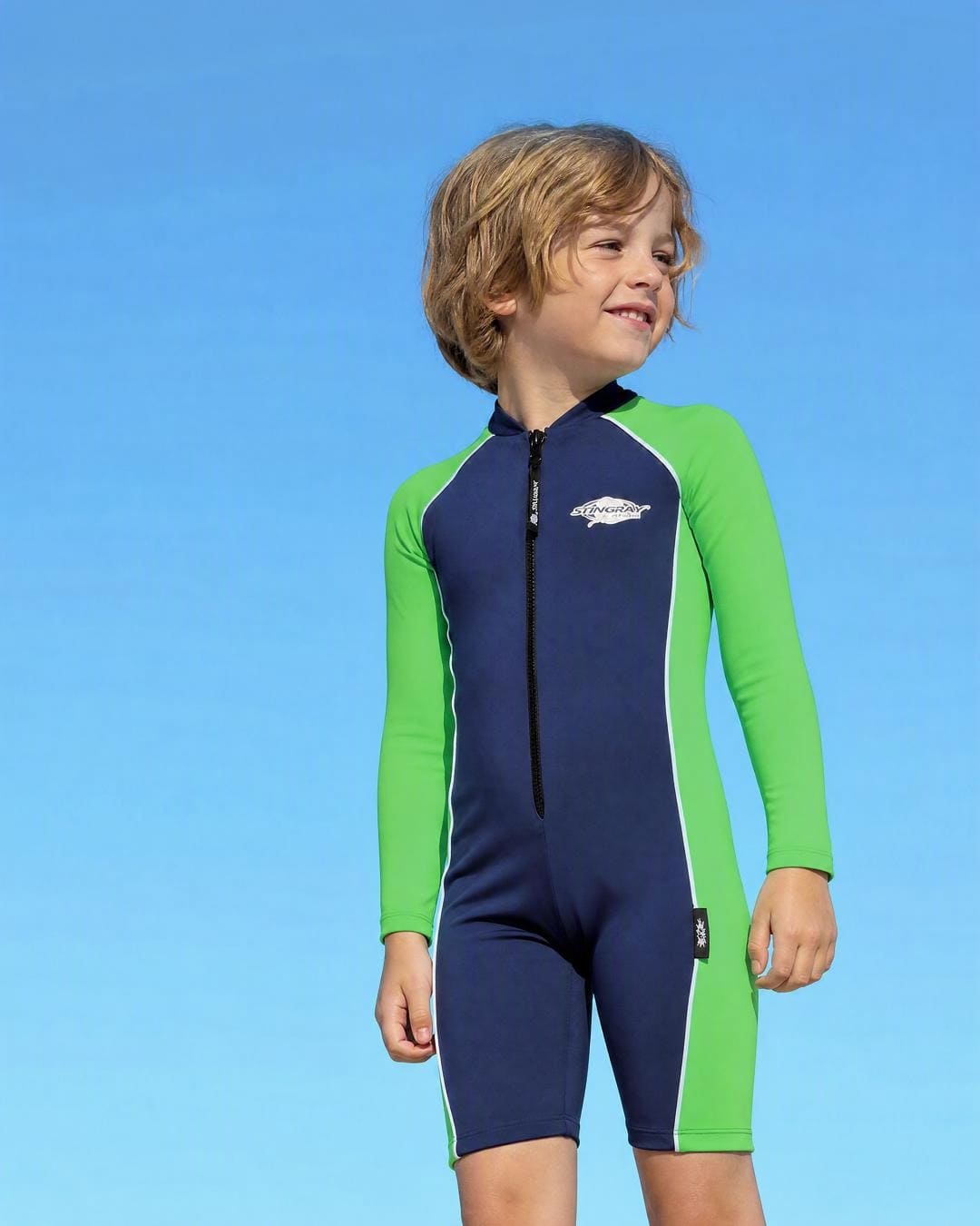 Lifestyle of 6 year old boy Navy Green