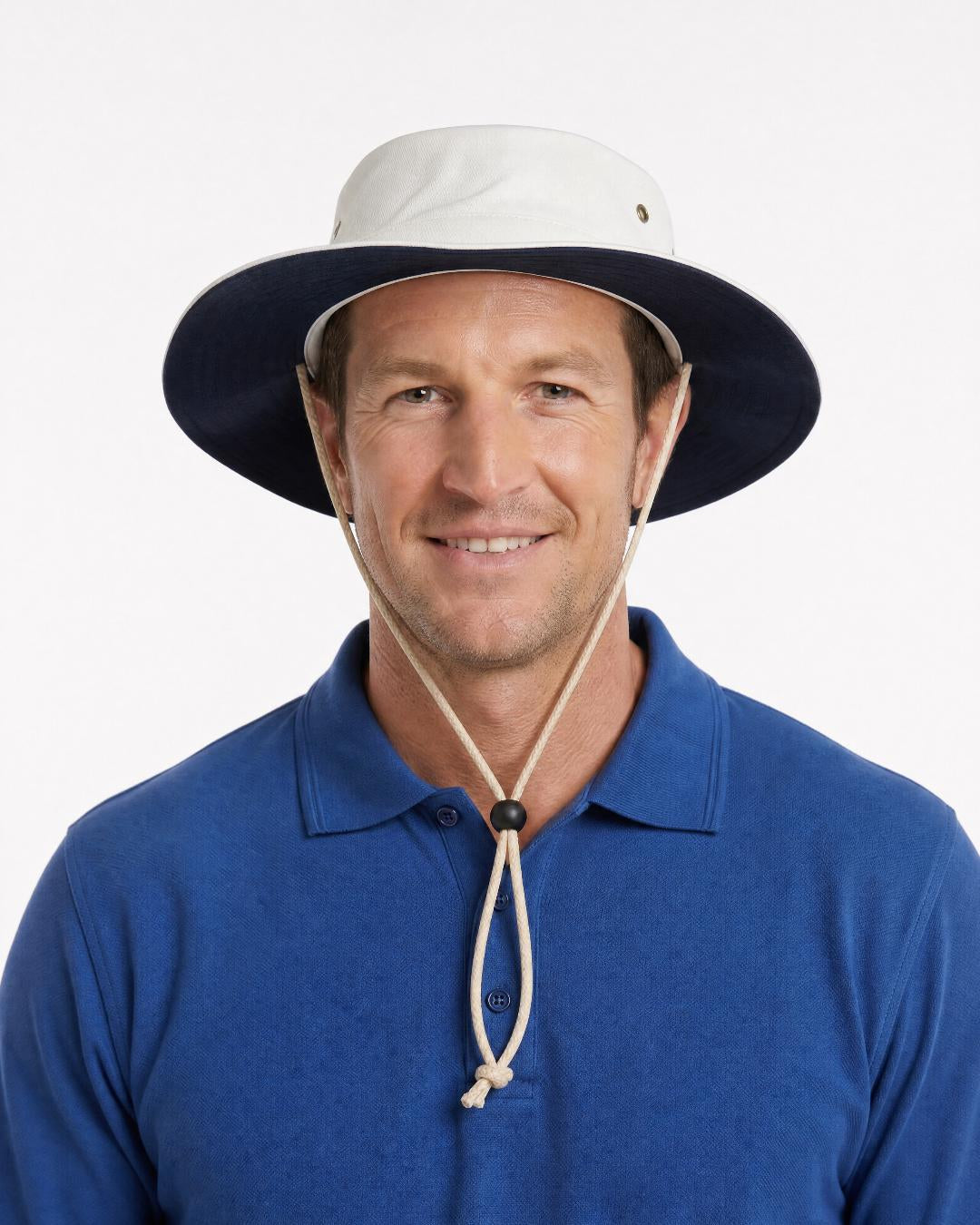 Man wearing UV cricket hat UPF 50+