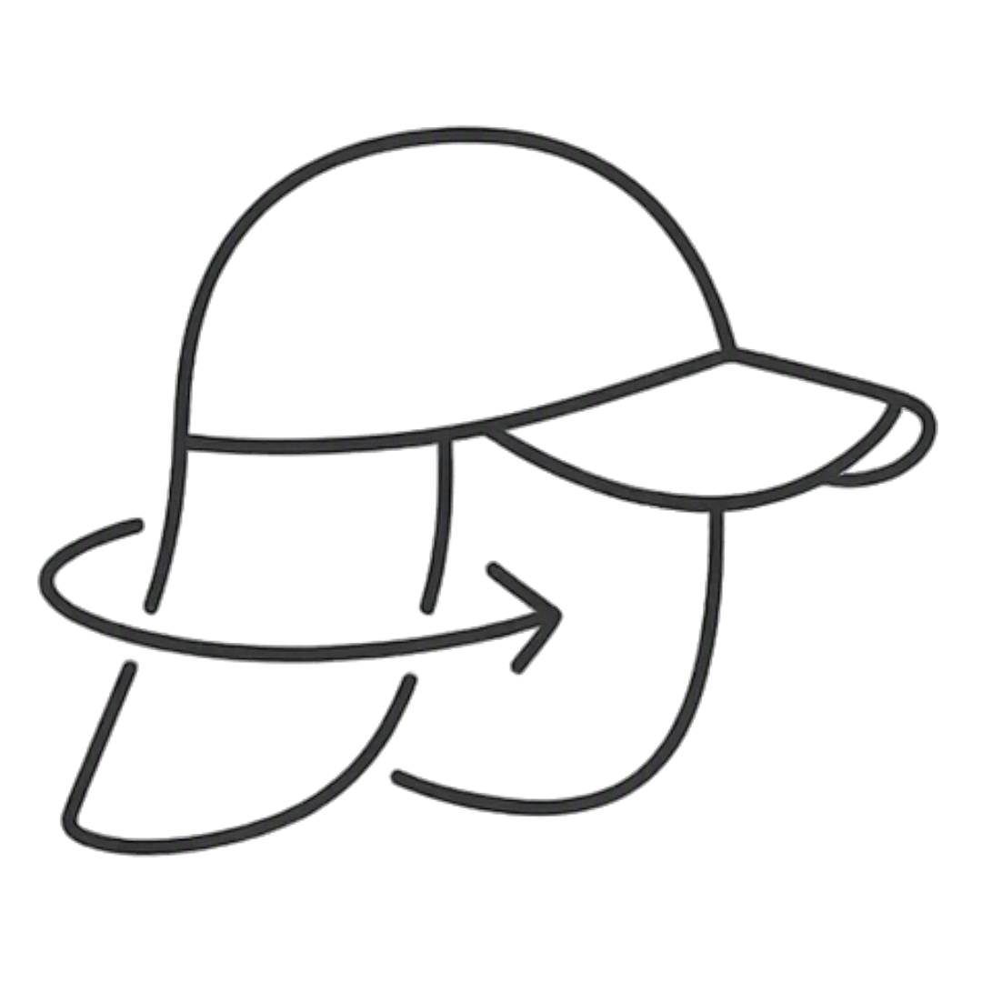 Neck flap coverage icon