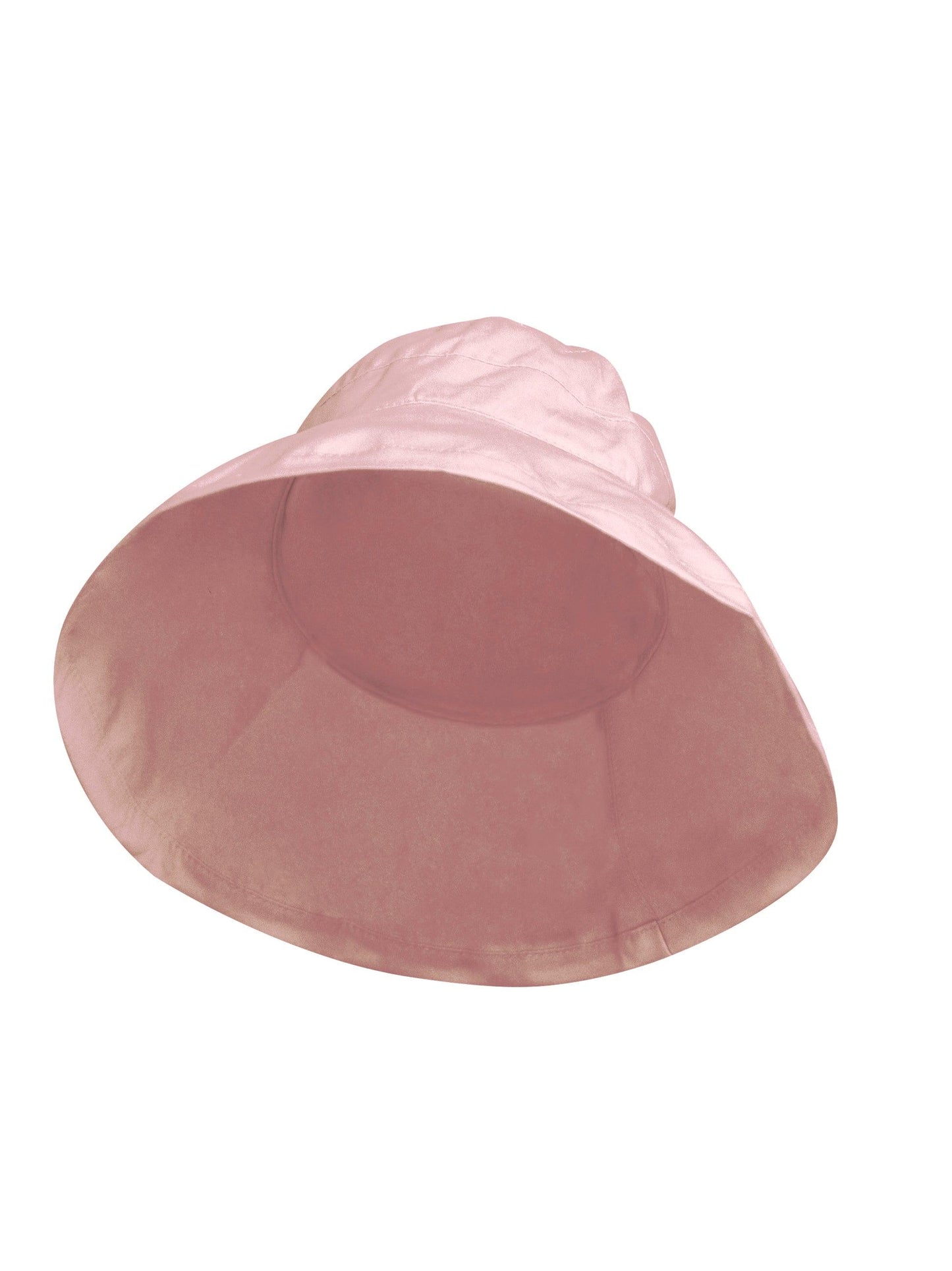 Light pink Stingray Women's Sun Hat with 4-inch wide brim and UPF 50+ sun protection. Fully-lined 100% cotton wide-brimmed sun hat with adjustable interior drawstring.