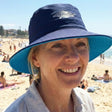 Review pic: woman wearing UV protection bucket hat