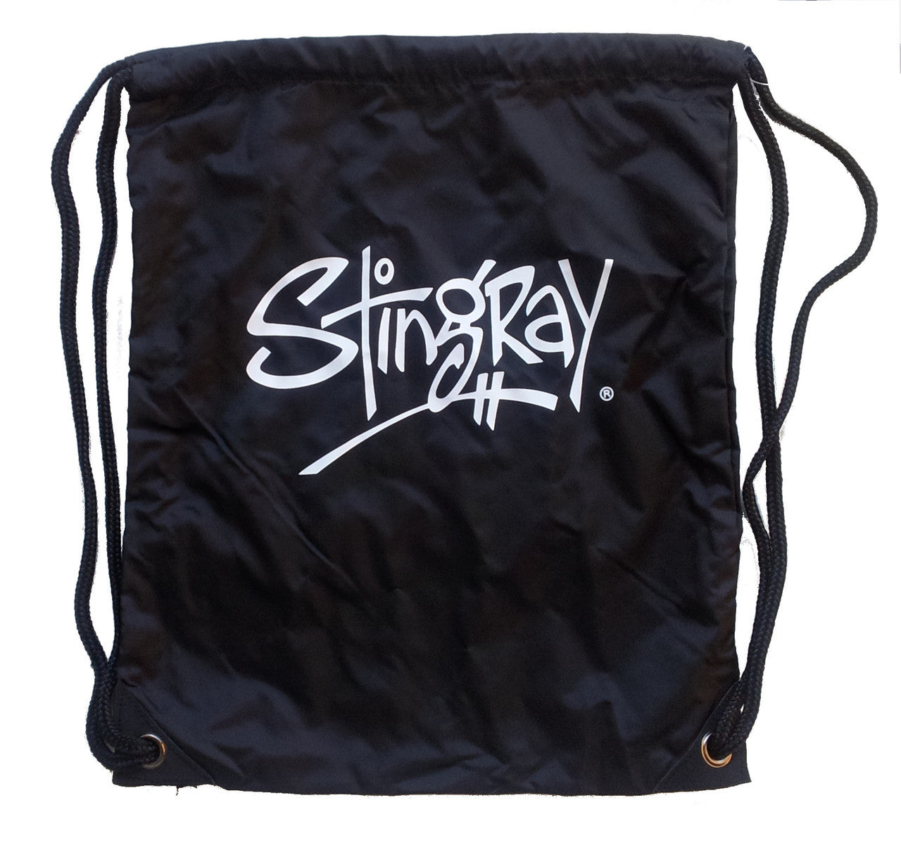 Stingray Nylon Drawstring Bag, lightweight and durable, with a spacious design and secure closure for beach days, swimming, or everyday use.