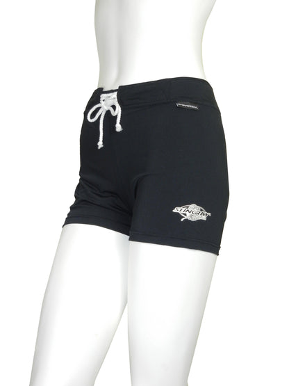 Best black Stingray Women's Front Lace Shorts, offering UPF 50+ sun protection and a stylish, functional design.