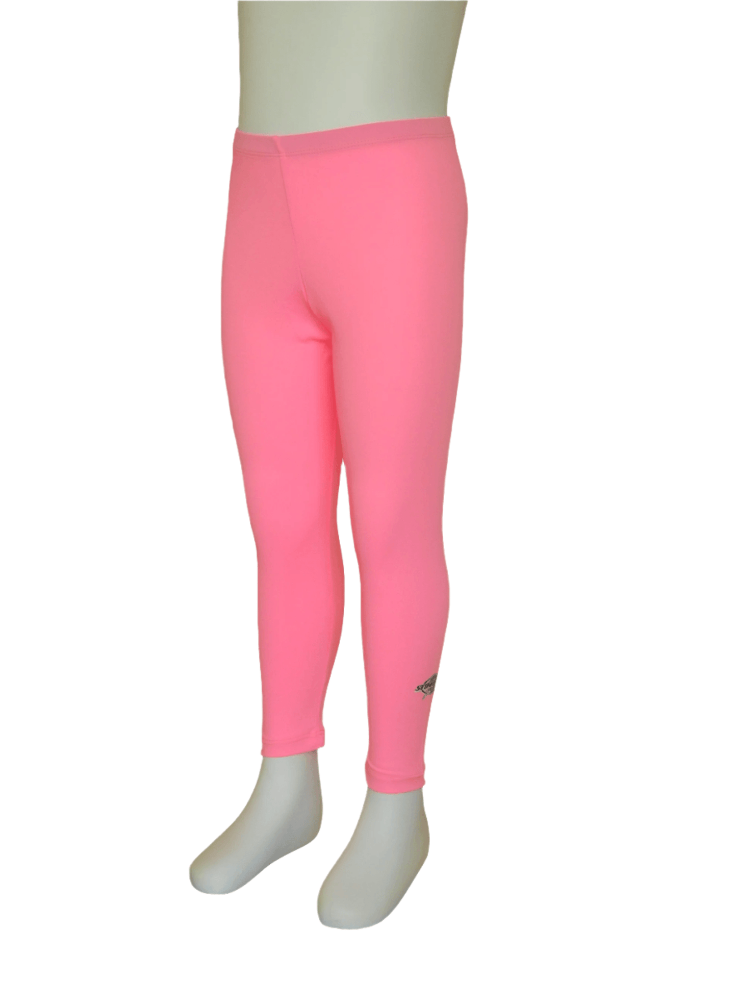 Pink Stingray Toddler Kids' Swim Leggings UPF 50+, showcasing their soft, chlorine-resistant fabric and superior sun protection.