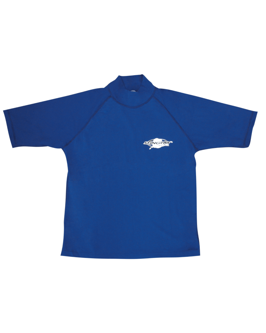 Ocean blue UPF 50+ rash shirt flat lay