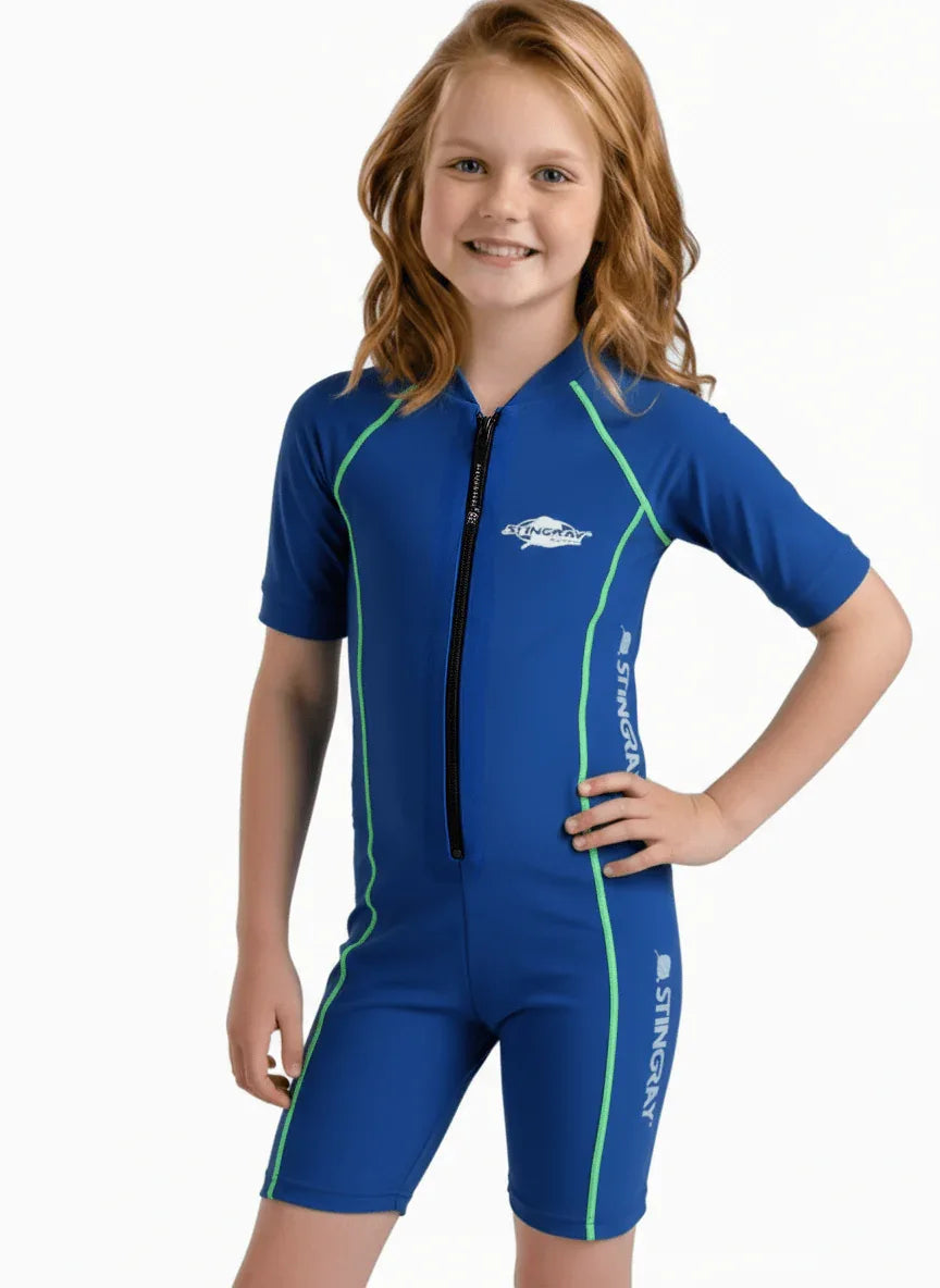 Stingray Kids' Short Sleeve Sunsuit UPF 50+ - equatorsun
