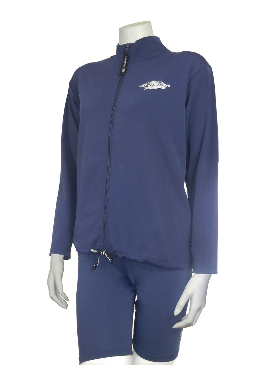 Stingray navy durable, quick-drying UPF 50+ long sleeve jacket offering maximum sun protection for outdoor and everyday use.