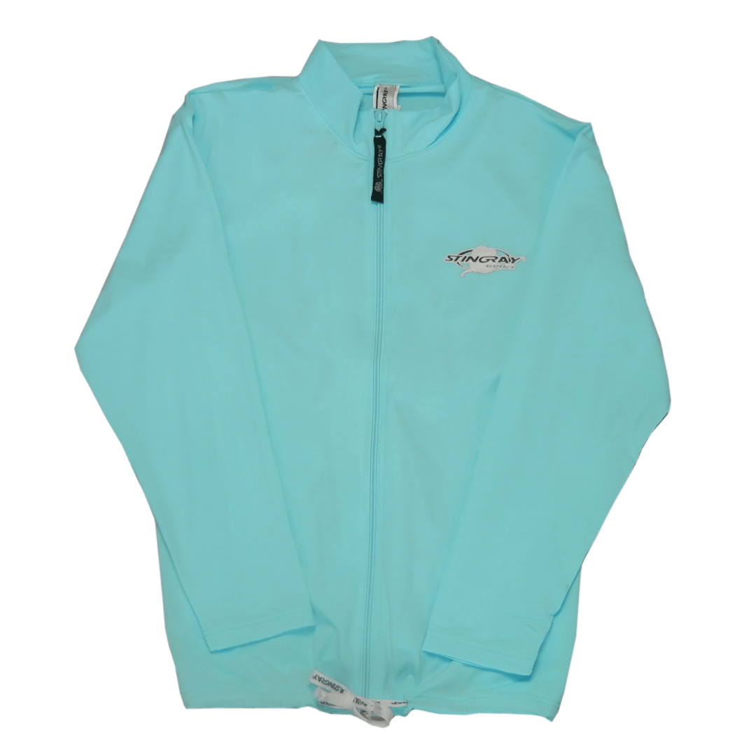 Flat lay of UPF 50+ womens jacket 