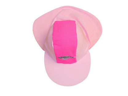 Best pink Stingray Baby Legionnaire Cap with UPF 50+ sun protection, featuring a protective neck and face flap made from chlorine-resistant fabric.