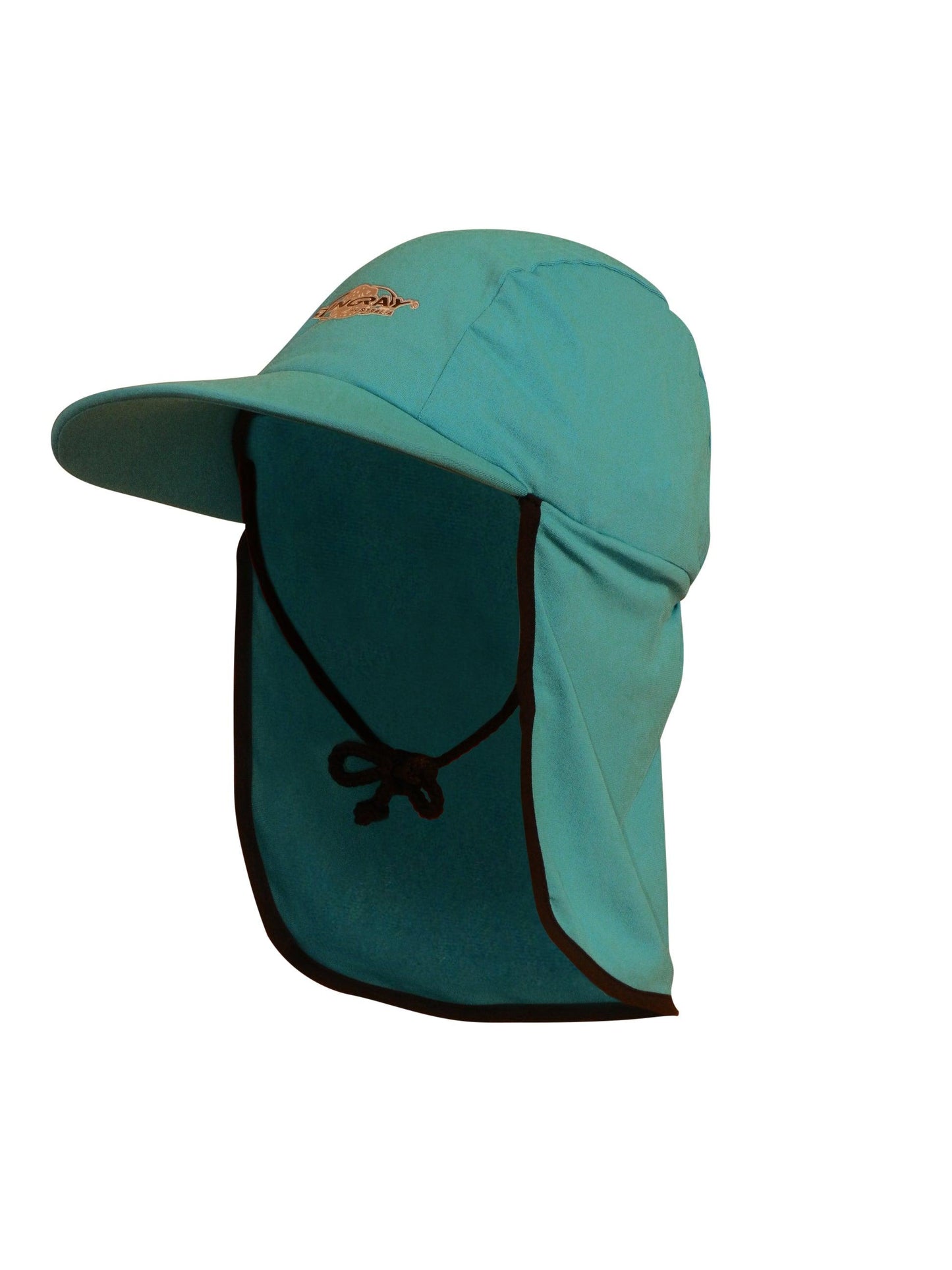 Topaz Stingray Legionnaire-style sun hat with neck flap, UPF 50+ chlorine-resistant fabric, designed for outdoor and water activities.