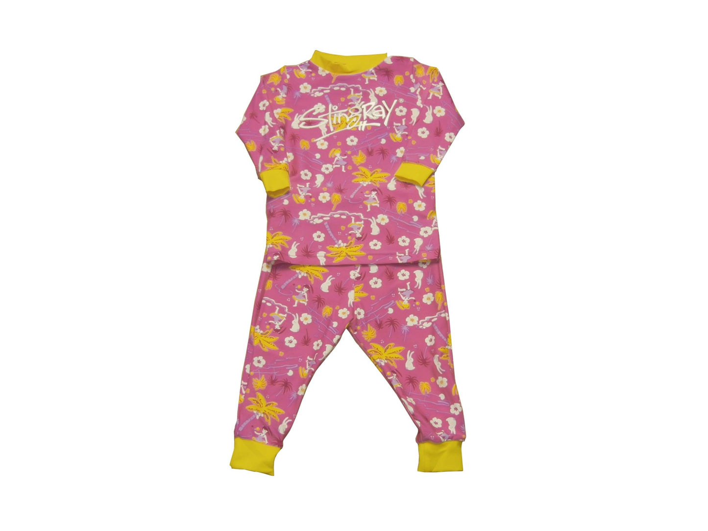 Hawaii Stingray Toddler Two-Piece Sunsuit, featuring a long-sleeve top and leggings for full-body sun protection and comfort.