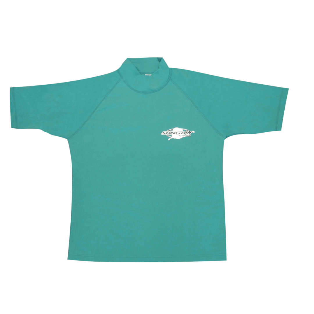Adult short sleeve UPF50 rash top flat lay