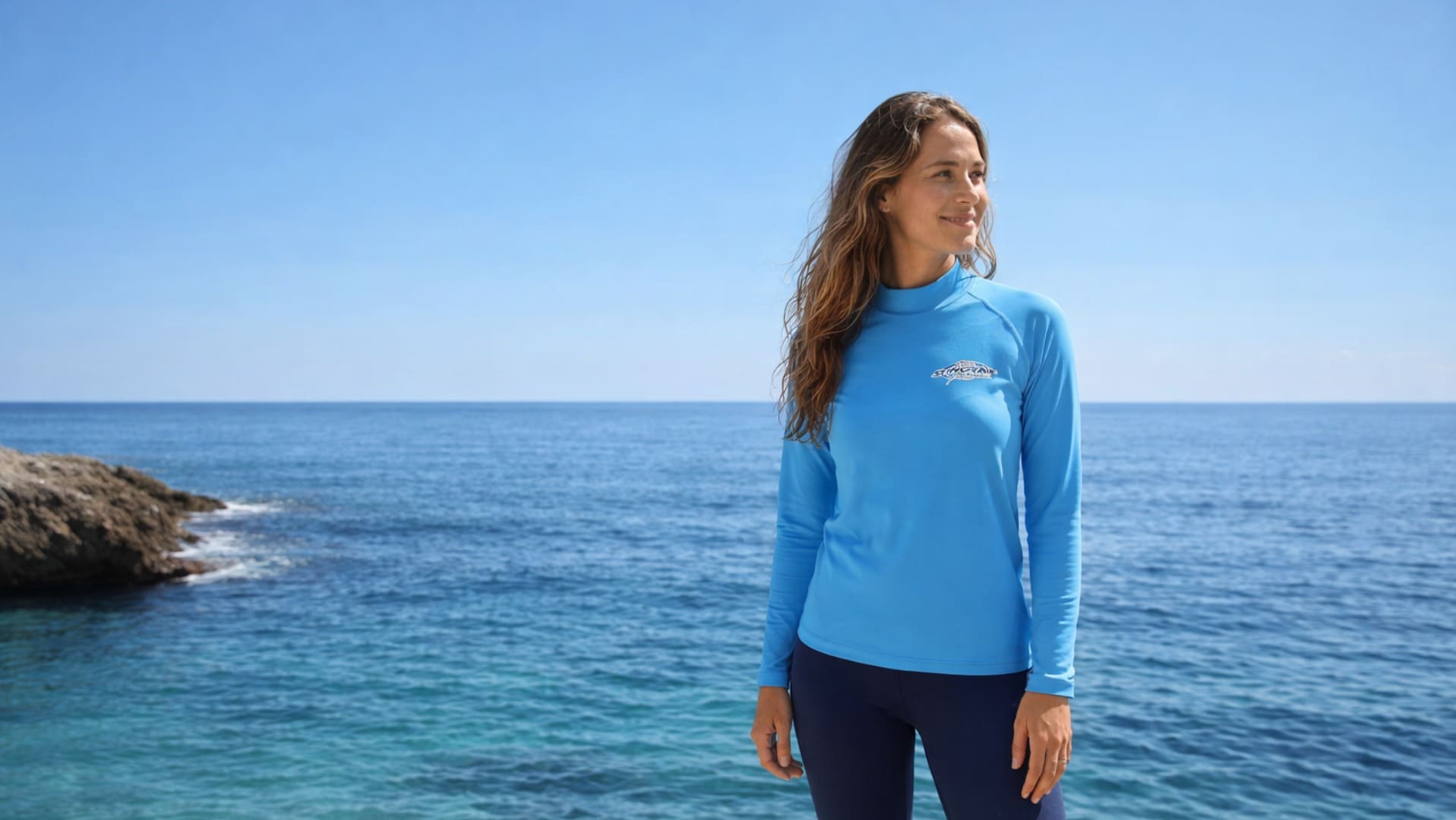 Woman wearing a UV protective top