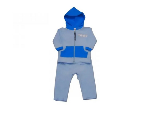 Best blue Stingray Toddler Jacket & Leggings UPF 50+, featuring a soft hooded jacket and loose-fitting leggings for superior sun protection and comfort.