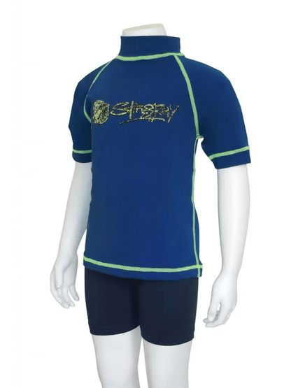 Royal blue Stingray Toddler Kids' Surf Rash Top UPF 50+, showcasing its soft, durable fabric and superior sun protection for outdoor and water activities.